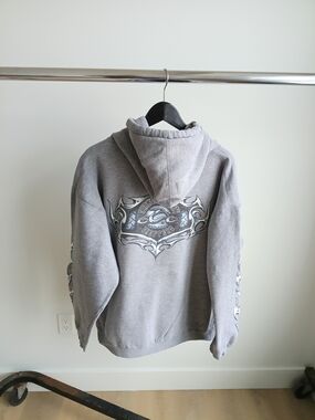 Vintage Y2K Orange County Choppers Hoodie XL Made in USA Grey Chrome Tribal